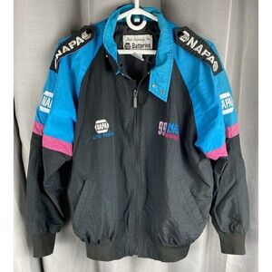 NAPA Batteries Mens Sz M #99 Racing Team Zip Up Jacket Vintage Embroidered